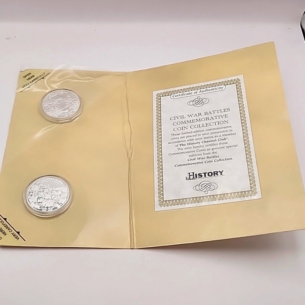 History Channel Civil War Battles Commemorative Coin Collection 2 Coins